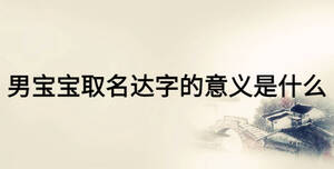 男寶寶取名達字的意義是什么