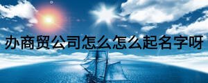 辦商貿(mào)公司怎么怎么起名字呀