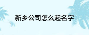 新鄉公司怎么起名字