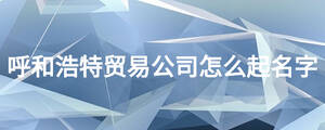 呼和浩特貿(mào)易公司怎么起名字