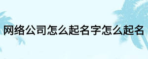 網(wǎng)絡(luò)公司怎么起名字怎么起名