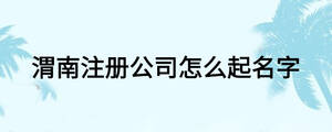 渭南注冊公司怎么起名字