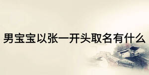 男寶寶以張一開(kāi)頭取名有什么