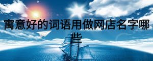 寓意好的詞語用做網店名字哪些