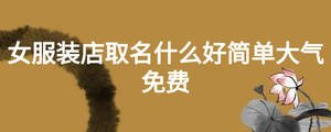 女服裝店取名什么好簡(jiǎn)單大氣免費(fèi)