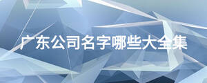 廣東公司名字哪些大全集
