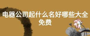 電器公司起什么名好哪些大全免費