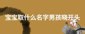 寶寶取什么名字男孩曉開頭