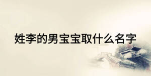 姓李的男寶寶取什么名字