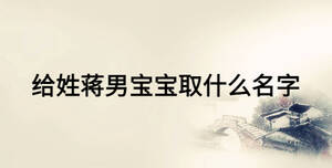 給姓蔣男寶寶取什么名字