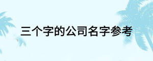 三個字的公司名字參考