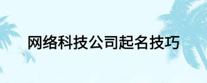 網(wǎng)絡(luò)科技公司起名技巧