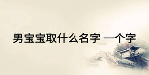 男寶寶取什么名字 一個字