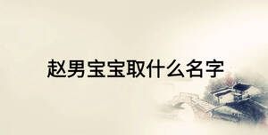 趙男寶寶取什么名字