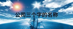 公司三個(gè)字的名稱