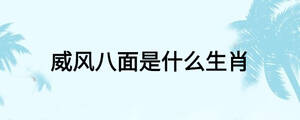 威風八面是什么生肖
