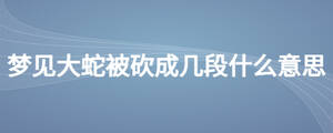 夢(mèng)見(jiàn)大蛇被砍成幾段什么意思