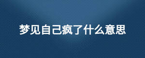夢(mèng)見自己瘋了什么意思