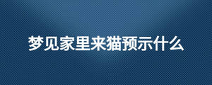 夢見家里來貓預(yù)示什么