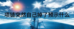 項鏈突然自己掉了預示什么