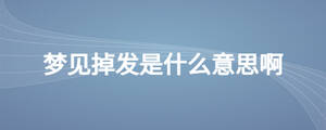 夢見掉發是什么意思啊