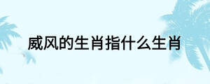 威風的生肖指什么生肖