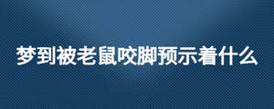 夢到被老鼠咬腳預示著什么