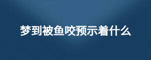 夢到被魚咬預(yù)示著什么