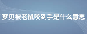 夢(mèng)見被老鼠咬到手是什么意思