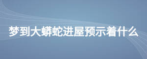 夢到大蟒蛇進(jìn)屋預(yù)示著什么