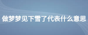 做夢(mèng)夢(mèng)見(jiàn)下雪了代表什么意思