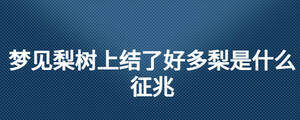 夢見梨樹上結(jié)了好多梨是什么征兆