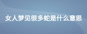 女人夢(mèng)見很多蛇是什么意思