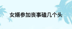 女婿參加喪事磕幾個(gè)頭