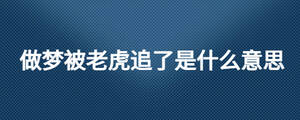 做夢(mèng)被老虎追了是什么意思