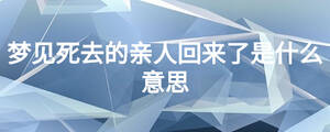 夢(mèng)見死去的親人回來了是什么意思