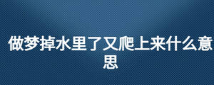 做夢(mèng)掉水里了又爬上來什么意思