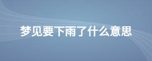 夢(mèng)見要下雨了什么意思