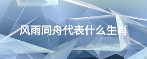 風(fēng)雨同舟代表什么生肖