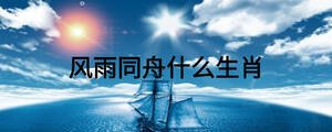 風(fēng)雨同舟什么生肖