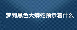 夢到黑色大蟒蛇預示著什么