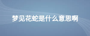 夢(mèng)見(jiàn)花蛇是什么意思啊