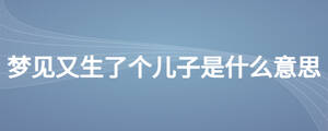 夢(mèng)見(jiàn)又生了個(gè)兒子是什么意思