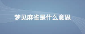 夢見麻雀是什么意思