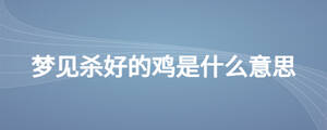 夢(mèng)見殺好的雞是什么意思