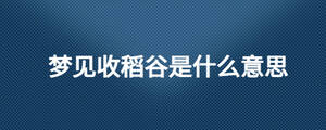 夢見收稻谷是什么意思