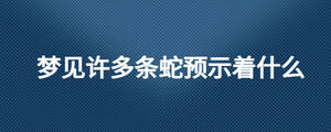 夢見許多條蛇預示著什么