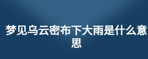 夢(mèng)見(jiàn)烏云密布下大雨是什么意思