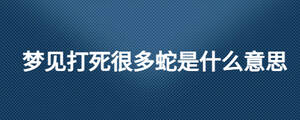夢(mèng)見(jiàn)打死很多蛇是什么意思