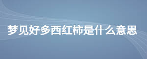 夢(mèng)見(jiàn)好多西紅柿是什么意思